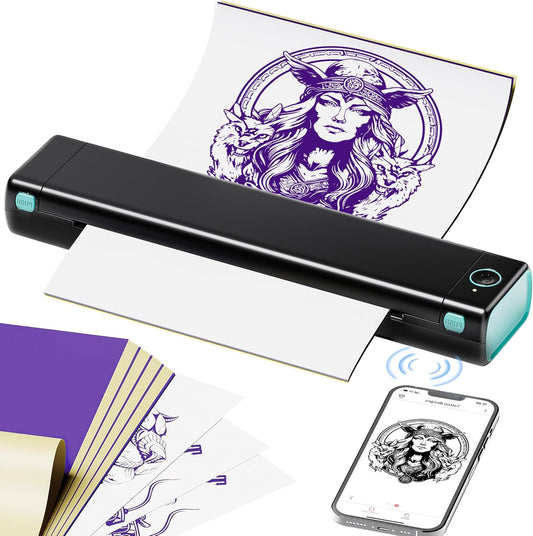 Thermische Tattoo Printer – Tattoo Copier – Stencil Printer – Tattoo Transfer Machine – Tattoo Overdracht Printer – Compact & Draagbaar – Bluetooth Connectiviteit