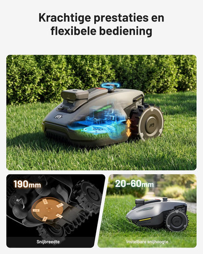 Robotmaaier – Automatische Grasmaaier – Gazonmaaier – Robot Grasmaaier – Tuinmaaier – Drievoudige Camera AI Navigatie – Geschikt Tot 500 m² Gazon