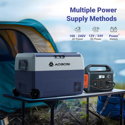 AAOBOSI Grote compressor-koelkast, temperatuurbereik -20 °C tot 20 °C, met app, extra grote inhoud, ideaal voor familiediners en ontmoetingen met vrienden.