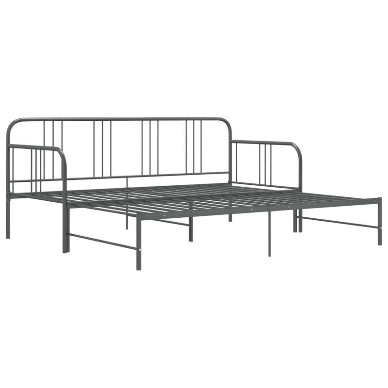 Uittrekbaar Sofa Bed Frame – Slaapbank Bedframe – Bedbank Frame – Sofa Bed Frame – Grijs Metalen Frame – Ruimtebesparend Ontwerp – Stevig Gepoedercoat Metaal