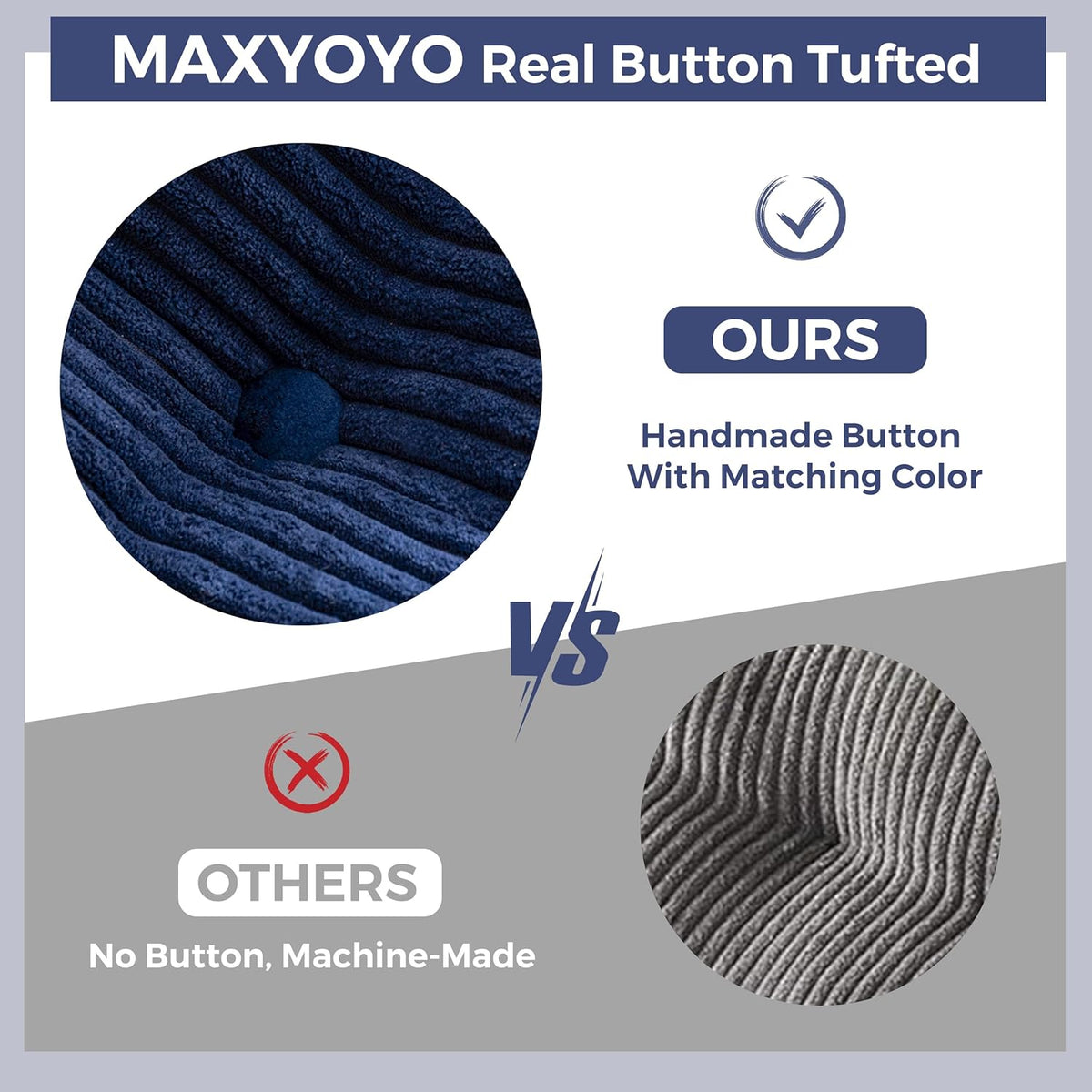 MAXYOYO Slaapbank, loveseat, omvormbaar met 2 kussens, 2-in-1 comfortabele corduroy bank, 2-zits, vloerligstoel, uitschuifbaar slaapgedeelte 101x196 cm, 15 cm dun schuim