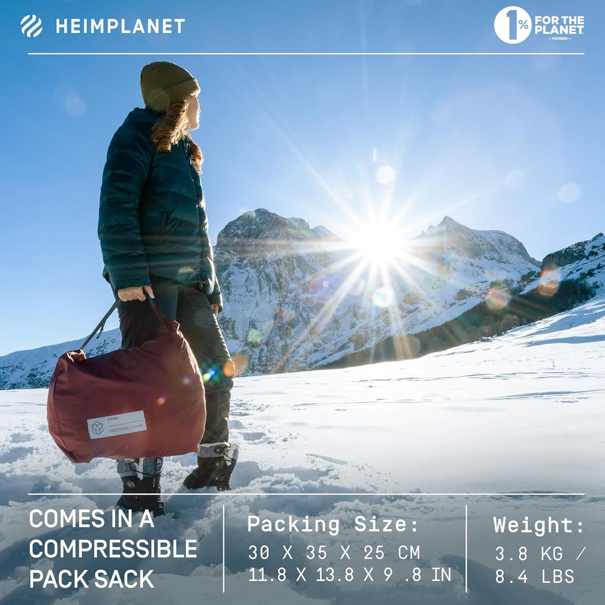 HEIMPLANET Origineel | 2022 KIRRA 2 persoons tent | Opblaasbare kampeertent | Buitentent en tentvloer - 5000mm hydrostatische kop | Zonder tentstokken | Ondersteunt 1% for the planet (4-Season)