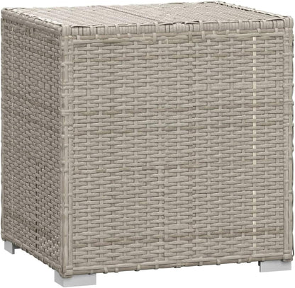 Tidyard 3-piece sun lounger, chaise longue with table, garden chair, rattan lounger, side table, relax chair, beach chair, sun lounger, leisure chair, both sides sunbed are adjustable - QUORE