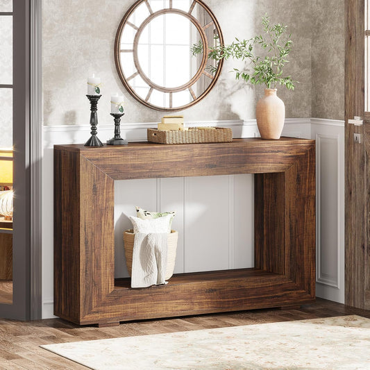 Tribesigns Farm Console, 119 cm, Console Table with Storage Space, Industrial Accent Table for Hallway, Living Room, Entrance