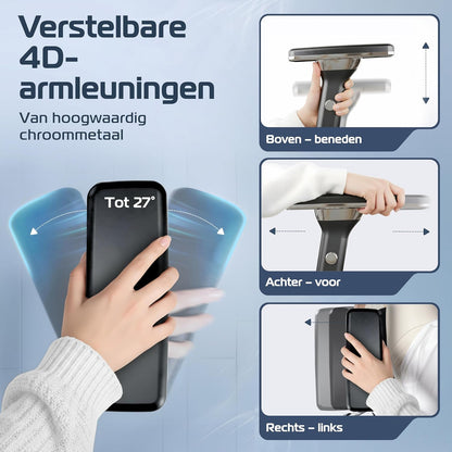 Ergonomische Bureaustoel – Kantoorstoel – Gaming Stoel – Bureaustoel Mesh – Draaistoel – Verstelbare 4D-Armleuningen – Orthopedisch Rugkussen – Max. 150 kg Draagvermogen