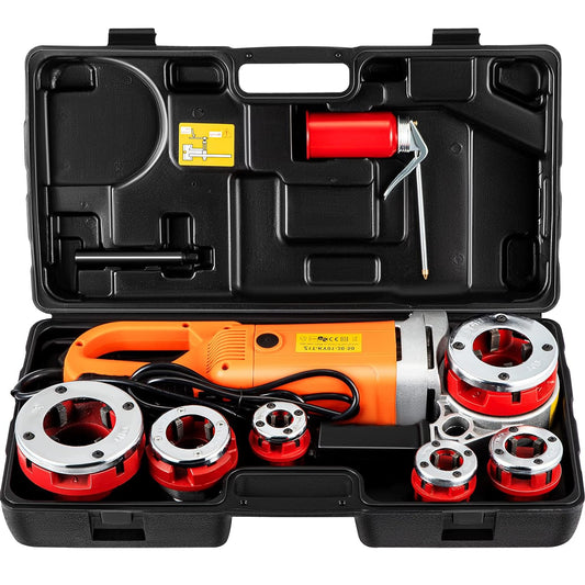 Elektrische Pijpenrijger – Pijpsnijder – Buisschroefdraadmachine – Draadtapper – Slangensnijder – 2300W Krachtige Motor – 6 Verwisselbare Snijkoppen 1/2"–2"