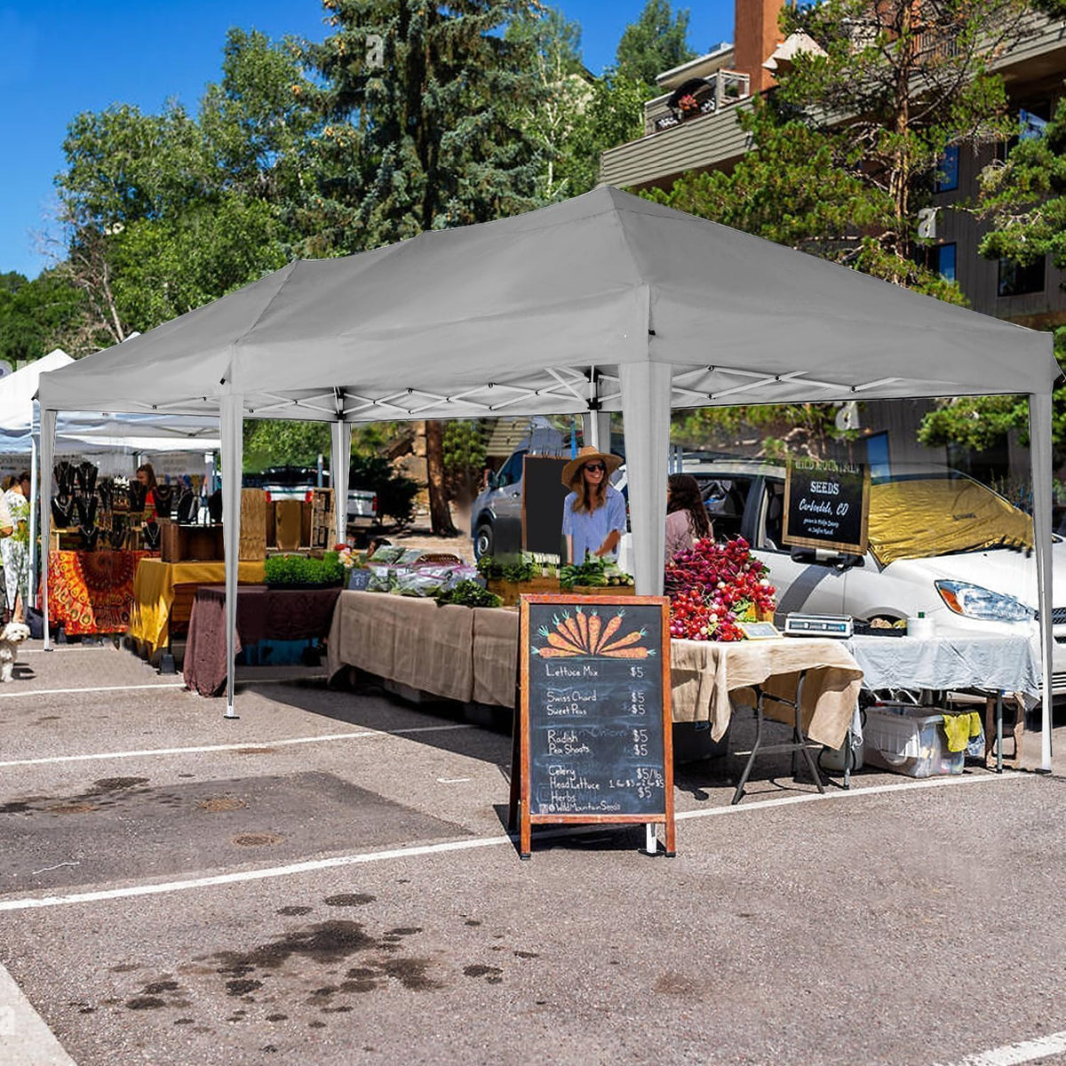 COBIZI Vouwpaviljoen, 3 x 6 m, waterdicht, stabiel, outdoor partytent, 3 x 6 m, met 6 zijwanden, anti-uv tuinpaviljoen, pop-up campingpaviljoen, voor bruiloften, buiten, tuin, feest, markt, grijs