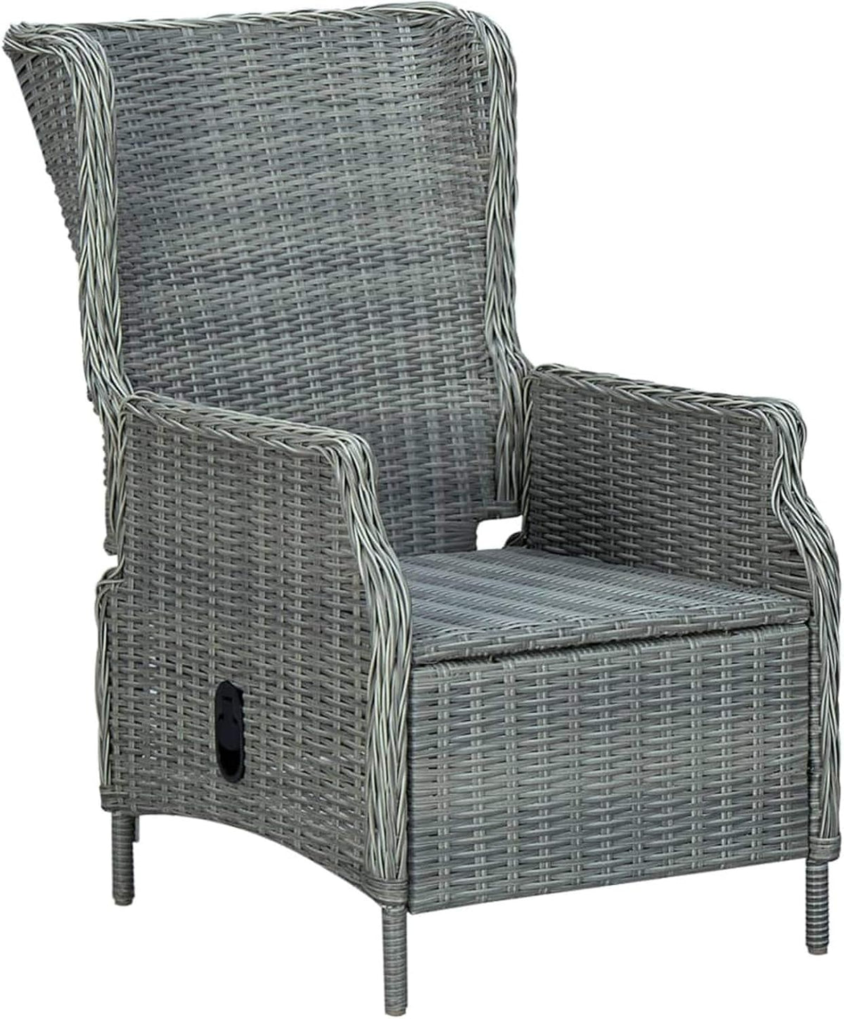 Garden Chair with Footstool, Reclining Function, Adjustable Braided Chair, Garden Chair, Garden Chair, Garden Chair, Rattan Chair with Reclining Function, Poly Rattan - QUORE