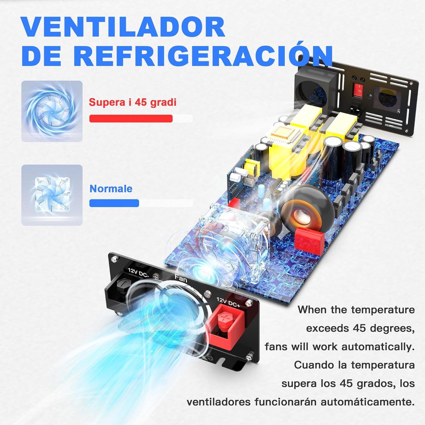 XWJNE Omvormer, 12 V, 220 V/230 V, zuivere sinusgolf, 1500 W, spanningsomvormer met AC-aansluiting, USB-A en USB-C, lcd-display, 5 m afstandsbediening, voor camper, vrachtwagen, huis en noodgevallen