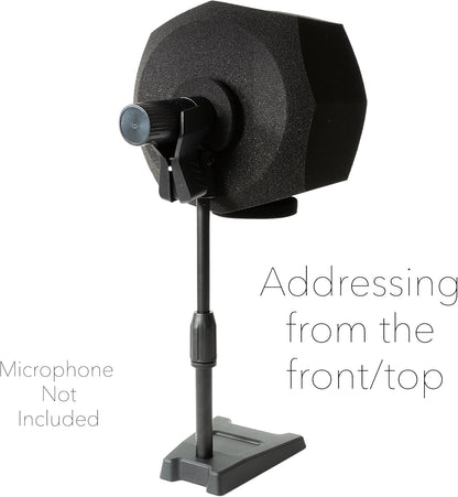 Microfoon Isolatiebal 2-in-1 – Opnamecabine – Audioschild – Microfoon Windscherm – Popfilter – Geluidsabsorberend Schuim – Verstelbare Microfoonstandaard
