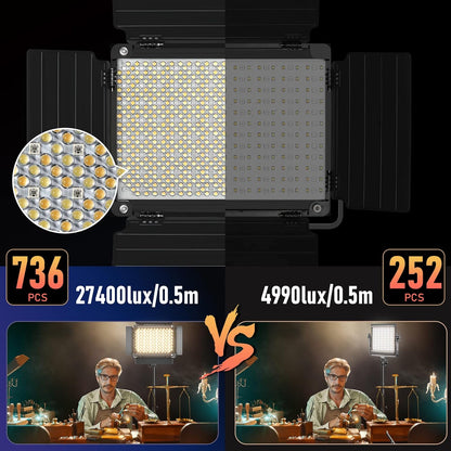 GVM RGB videolichtpaneel met softbox, 45 W led-fotografielamp met lichtstatief, app-bediening, 15000 lux/0,5 m, 3200 K-5600 K, studio-continu licht voor video-opnames, YouTube Streaming, CRI97+ 18