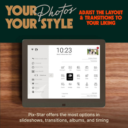 Digitale fotolijst 10 inch – Digitale Lijst – Fotoframe – Digitale Foto Display – Wifi Fotolijst – Bewegingssensor – Delen Via E-mail En App