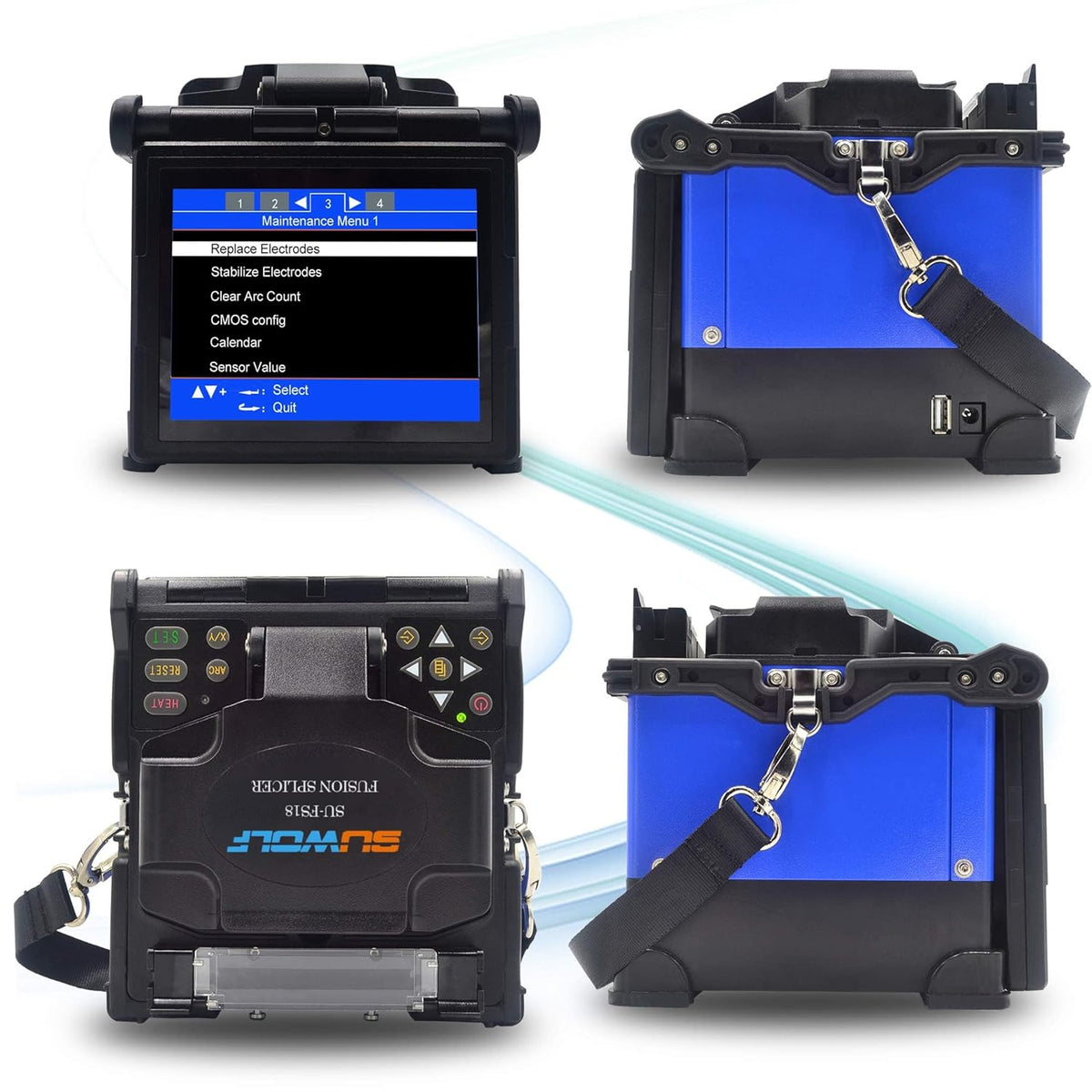 5" LCD Hohe Präzision Glasvezel Optische Lasmachine/Fiber Optische Fusion Splicer/Kern-zu-Kern Ausrichten Glasfaser Spleißen Technik für SM MM NZ-DS EDF Glasfaser mit Faserschneider (FS18-5)
