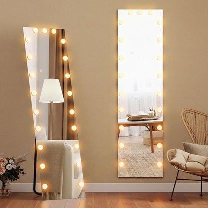XL Spiegel – Staande Spiegel – Randloze Spiegel – Volledige Lengte Spiegel – Hollywood Spiegel – RGB LED Verlichting – Gehard Glas 150x40 cm