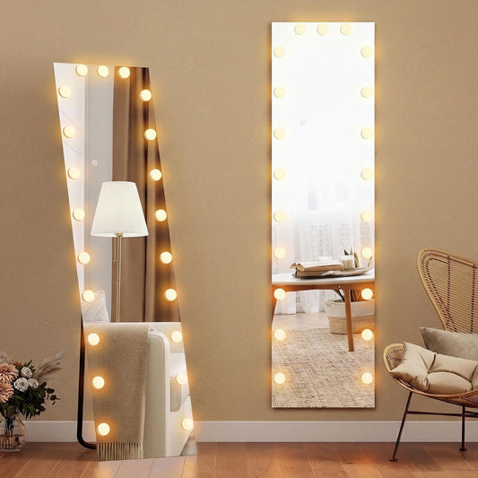 XL Spiegel – Staande Spiegel – Randloze Spiegel – Volledige Lengte Spiegel – Hollywood Spiegel – RGB LED Verlichting – Gehard Glas 150x40 cm