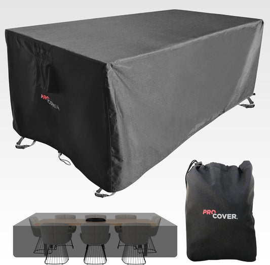 Premium hoes voor buitenmeubels: Duurzame en waterdichte stof met PVC-coating. Dik, duurzaam, ideaal voor tafel, loungeset, meubels, patio. Beschermzeil. (350 x 350 x 70 cm)