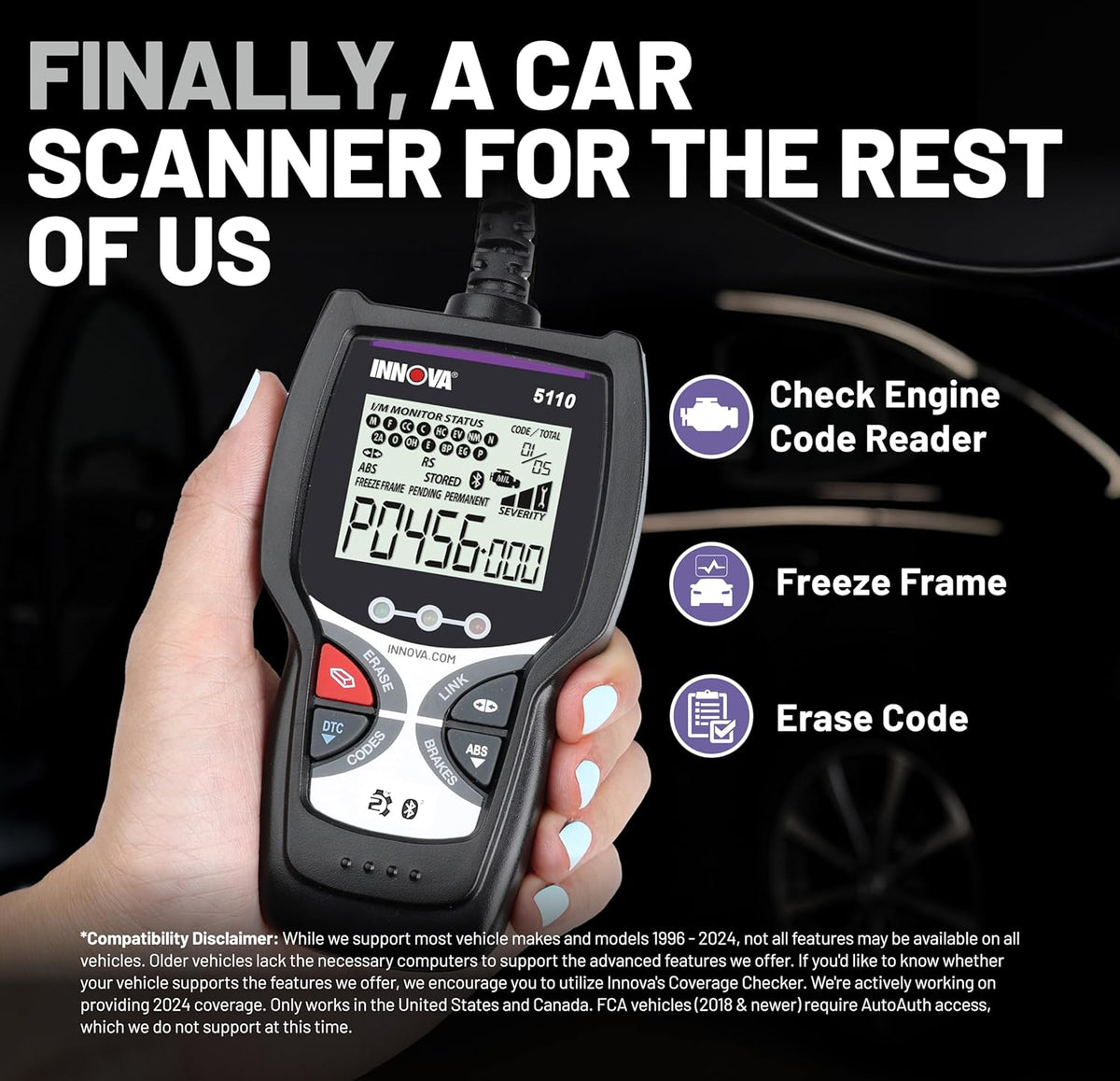 OBD2 Codelezer – Auto Diagnosetool – Foutcodelezer – Motorcode Scanner – ABS Scanner – Emissiestatus Controleren – Inclusief Gratis RepairSolutions2 App