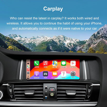 Retrofit Kit Decoder BMW CIC Systeem – CarPlay Adapter – Android Auto Interface – Draadloze Multimedia Module – Bluetooth WiFi Receiver – Draadloze CarPlay & Android Auto – Plug-and-Play Installatie – Originele Stuurwielbediening
