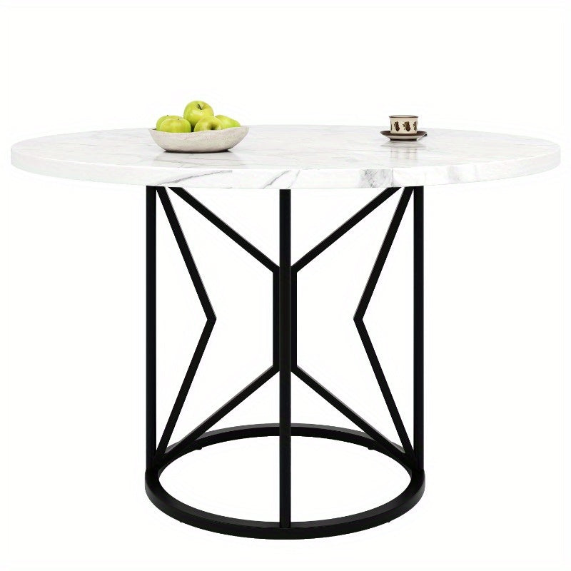 Eetkamer Set 5-delig – Ronde Tafel – Keuken Meubel – Diningset – Stoelen Set – MDF Wit Blad – Grijs Fluweel Bekleding