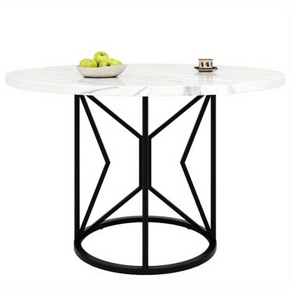 Eetkamer Set 5-delig – Ronde Tafel – Keuken Meubel – Diningset – Stoelen Set – MDF Wit Blad – Grijs Fluweel Bekleding
