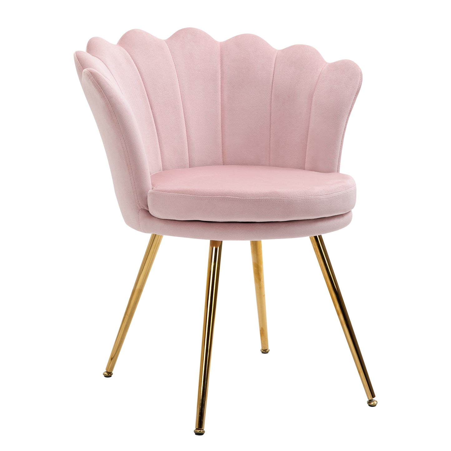 Draaifauteuil – Fauteuil – Lounge Stoel – Velvet Stoel – Shell Chair – Roze Velours – 360° Draaibaar – Stijlvol Metalen Frame