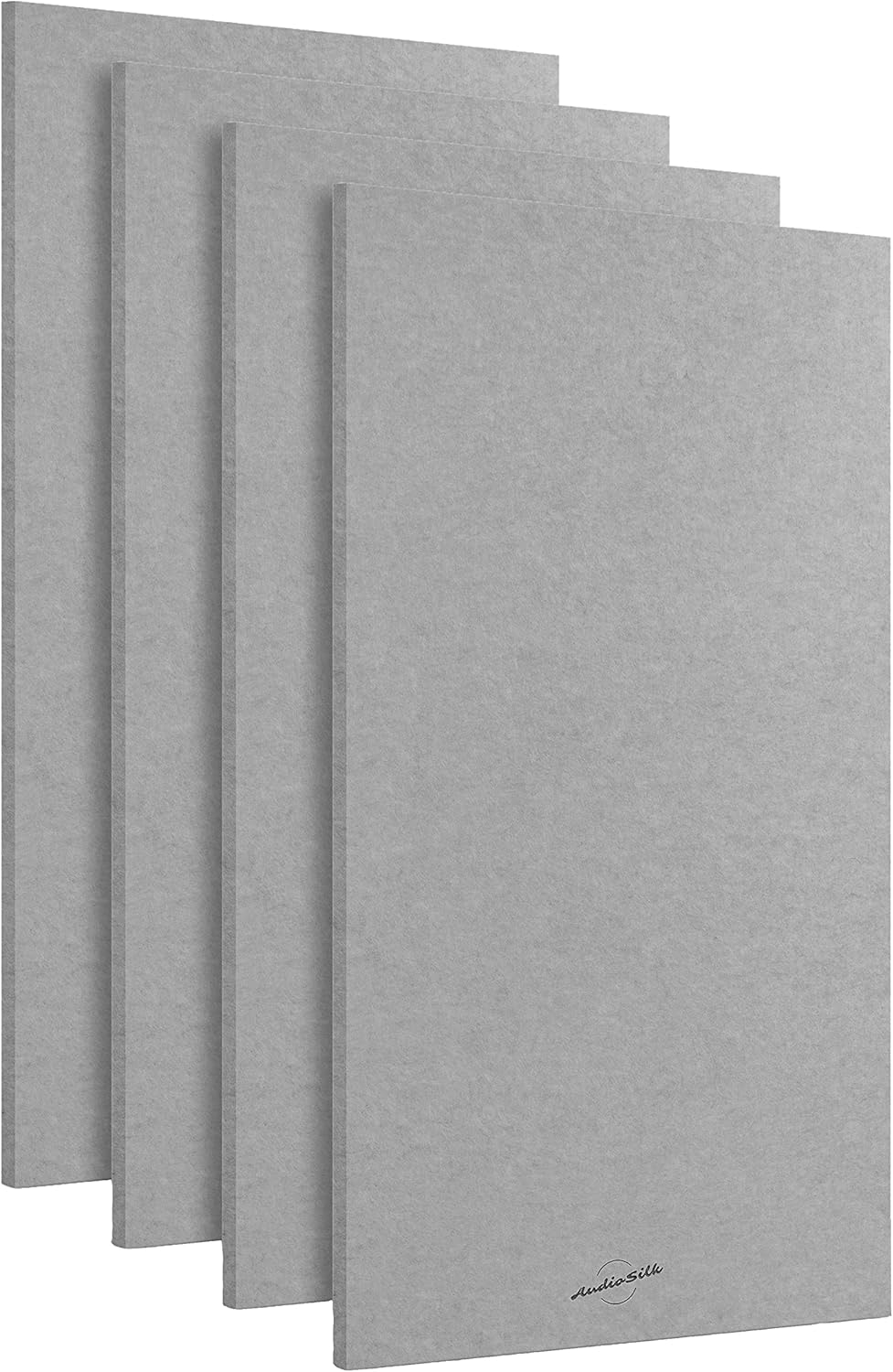 Akoestische Panelen – Geluidsabsorberende Wandpanelen – Geluidsdempende Panelen – Akoestische Wandpanelen – Studio Akoestiek – 4-Pack Kamerkit, Groot, 116 x 58 cm, Midden Grijs – Gemaakt Van Gerecycled PET – Vermindert Galm En Echo
