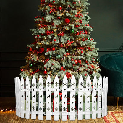 24 stuks kerstboomhek, 12 x 29,5 cm, wit, kunststof lattenhek, decoratie voor Kerstmis, bruiloft, feest, tuinhuis