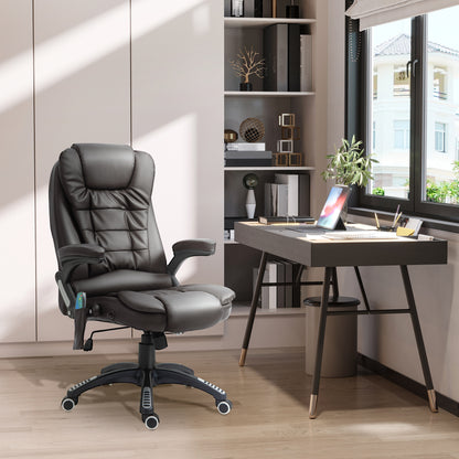 Ergonomische Bureaustoel – Bureaustoel Met Massage – Draaistoel – Bureaustoel Met Verwarming – Kantoorstoel – Hoogte Verstelbaar – Bruin Kunstleer