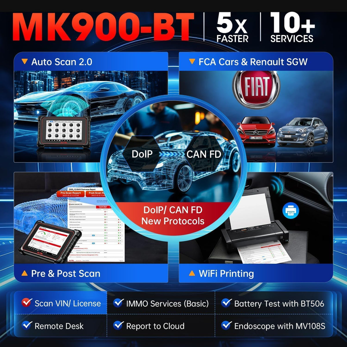 Autodiagnoseapparaat – Diagnose Scanner – OBD2 Tester – Scan Tool – Diagnosetool – 8 Inch HD Touchscreen – Bidirectionele Actieve Tests
