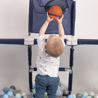 Square Baby Playpen With Plastic Balls, Basketball - QUORE