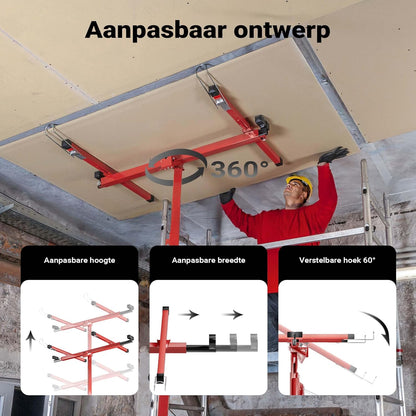 Platenlift XXL set - montagehulp XXL 350 cm + verlengstuk 140 cm - tot max. 465 cm en 68 kg