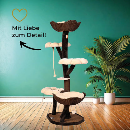 Krabpaal – Krabmeubel – Kattenboom – Klimpaal – Kattenmeubel – 145 cm Hoog – Duurzaam Sisal & Stevig Ontwerp
