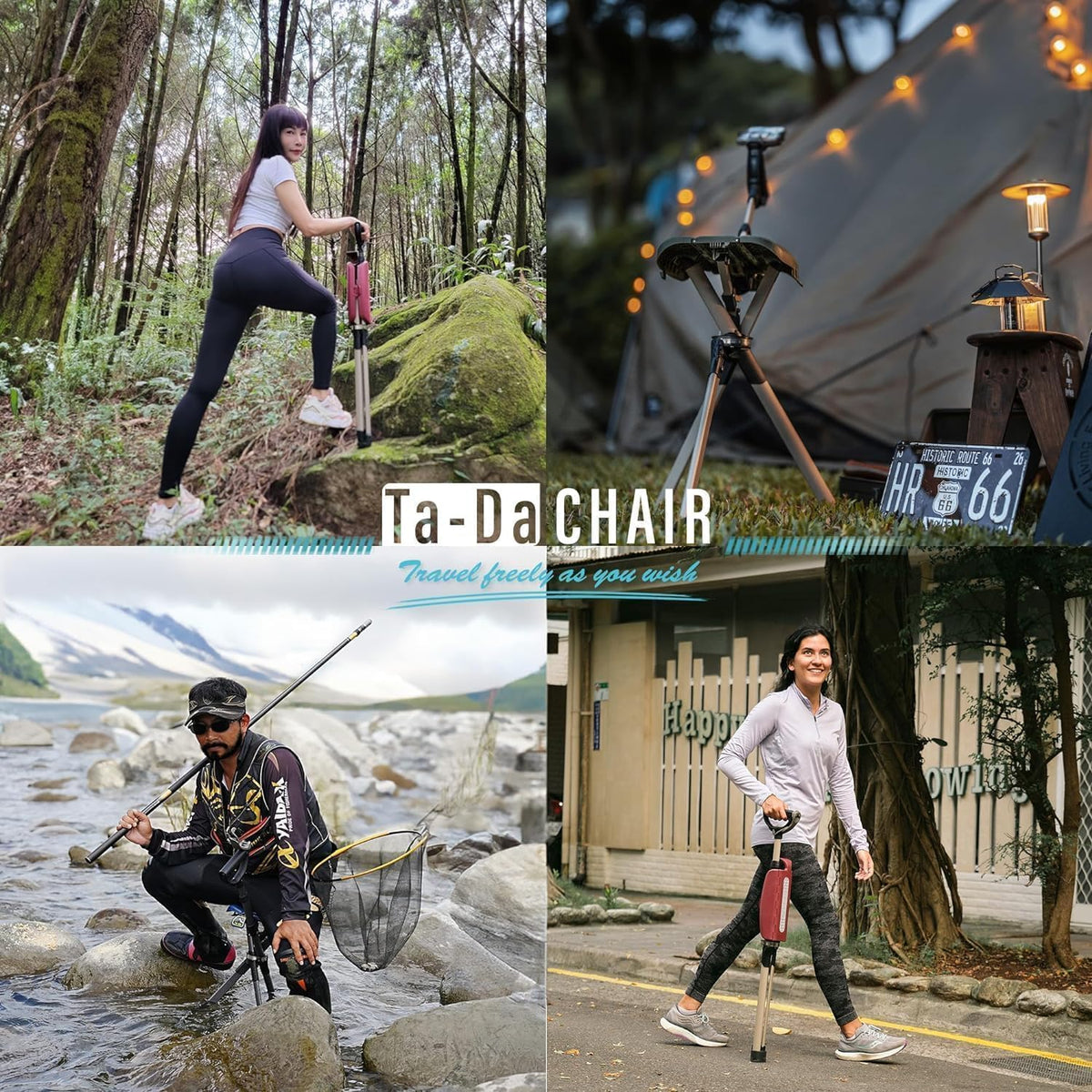 STEP2GOLD Ta-Da Stoel Serie 2 PRO, draagbare trekkingwandelstok, opvouwbare wandelstok met zitting, wandelstok met stoel, opvouwbare stoel, lichtgewicht aluminium, gemakkelijk te dragen en op te