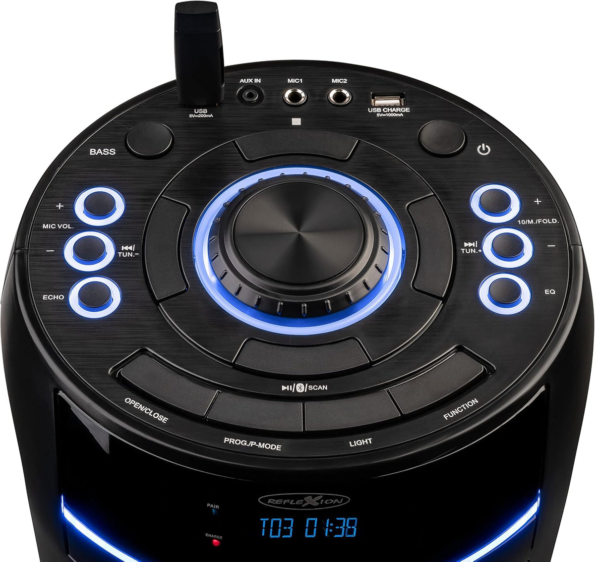 Mobiele Bluetooth Party Speaker Zwart – Discoluidspreker – Partybox – Bluetooth Speaker – Luidspreker – Ingebouwde Cd-Speler – Ledverlichting Met Meerdere Lichtstanden