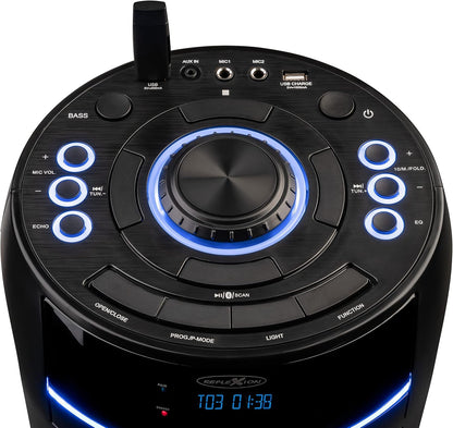 Mobiele Bluetooth Party Speaker Zwart – Discoluidspreker – Partybox – Bluetooth Speaker – Luidspreker – Ingebouwde Cd-Speler – Ledverlichting Met Meerdere Lichtstanden