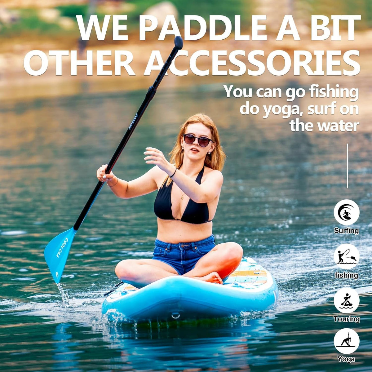 COOLCAA Stand-up paddleboard van 354 x 86 x 15 cm, met premium SUP-accessoires, draagkracht tot 210 kg, SUP-board voor volwassenen en jongeren van alle niveaus
