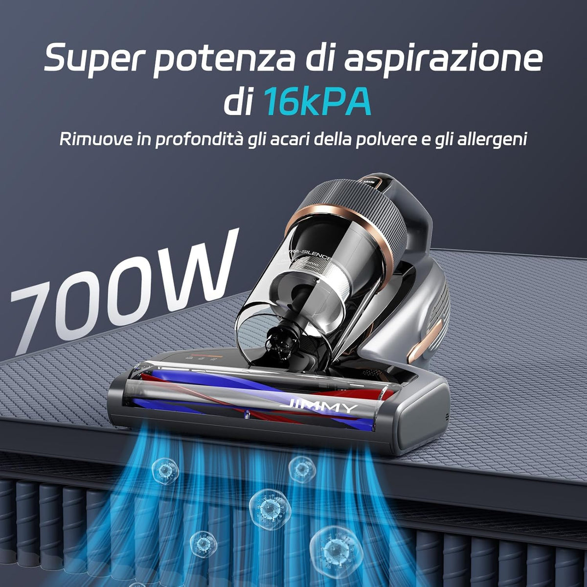 Matras- en Bedstofzuiger – Mijtzuiger – Allergiezuiger – Stofzuiger – Slaapschoonmaker – 700 W Motor – UV-C Licht & 65 °C Warmtefunctie