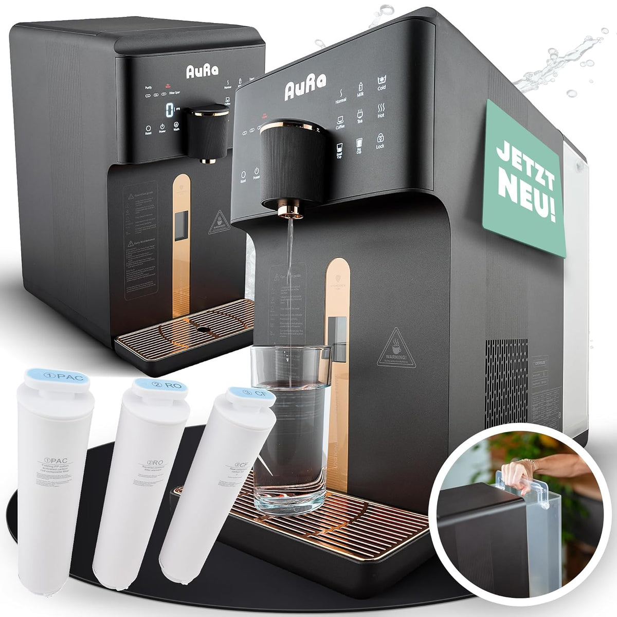 AuRa Osmosis Plant Drinking Water [6L] - Pure Water Filter Hot Water Dispenser & Hydrogen Water Dispenser, Reverse Osmosis System with Tank | Osmosis Water Dispenser for Home or - QUORE