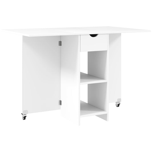 Compact Make-up Tafel – Kaptafel – Make-up Bureau – Schminktafel – Make-up Spiegel – Wit – LED-Verlichting – Opvouwbaar Tafelblad
