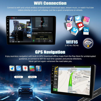 Android Autoradio – Multimedia Systeem – Navigatiesysteem – Inbouwradio – Smart Radio – 9 Inch HD Touchscreen – Draadloze CarPlay & Android Auto