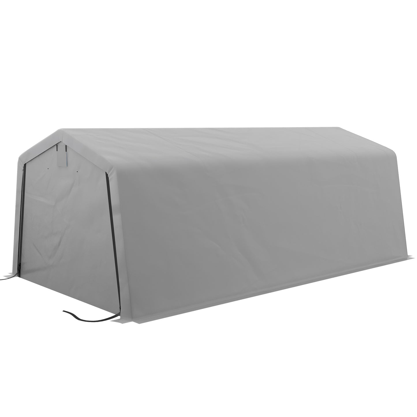 Carport – Garage – Overkapping – Schuur – Afdak – Lichtgrijs – Stevig Gegalvaniseerd Staal – Waterdicht UV-Bestendig Zeildoek 6,2 x 3,3 x 2,4 m