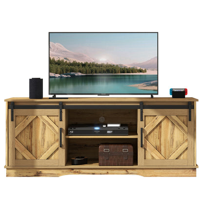 Large TV Cabinet TV Stand Sideboard Entertainment Center | Features two classic sliding doors, Adjustable shelves, Suitable for living room/dining room, Rustic style/modern design, Dimensions: 150*40*60cm, Antique brown, Meta