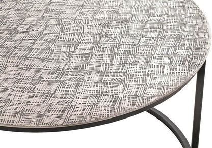 HAKU Bijzettafel zwart, zilver, metaal - Maat: H 37 cm x Ø 59 cm, Stijl: Modern