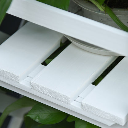 Plantenrek – Plantenstandaard – Bloemenrek – Plantentrap – Plantenetagère – Vouwbaar – 4 Verstelbare Planken – Voorgeolied Dennenhout – Met Latticeraad