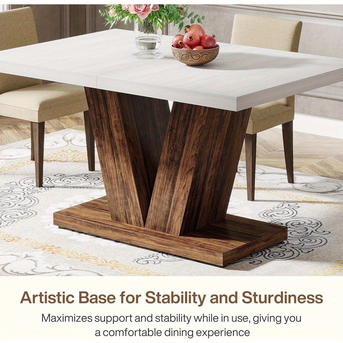 Eettafel – Tafel – Dining Table – Eetkamertafel – Keukentafel – Witbruin Design – Geschikt Voor 4 Personen – Stevig Houten Onderstel