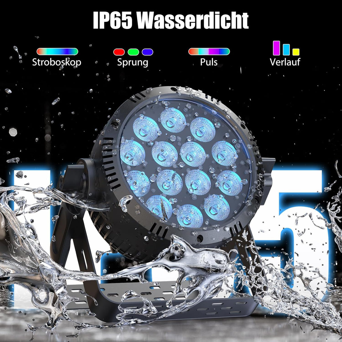 RGBW 200 W Par LED – Podiumverlichting – LED Spot – Stage Light – Show Verlichting – Waterdicht IP65 – 14 x 15W RGBW LEDs – Stroboscoopfunctie Tot 25 Hz