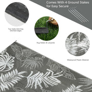 Buiten Vloerkleed - Buitenkleden - Buitentapijt - Opvouwbaar - UV-bestendig - Waterdicht - Buitenmatten - voor Buiten - Balkon - Strand - Picknick -Terras - Rechthoekig - 240 x 300 cm - Grijs