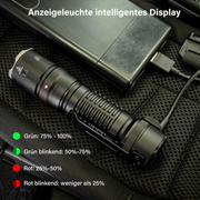 Zaklamp - Tactische Zaklamp - EDC Zaklamp - Superheldere - Oplaadbare - Draagbare - met USB-C-staart - E-Schakelaar - voor Zoeken - Wandelen - Noodsituatie - 5200Lm - 5000 mAh - ‎IPX7 - Zwart