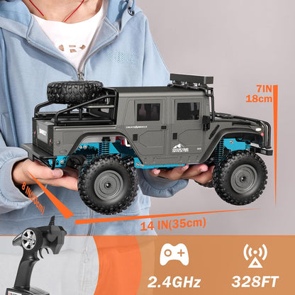 SIMREX 1:12 Schaal All-Terrain Afstandsbediening Auto, 4WD RC Auto's met 2,4 GHz, RC Klimtruck, IPX4 Waterdicht Off-Road Voertuig met Twee Oplaadbare Batterijen, Voor Kinderen Tieners Volwassenen