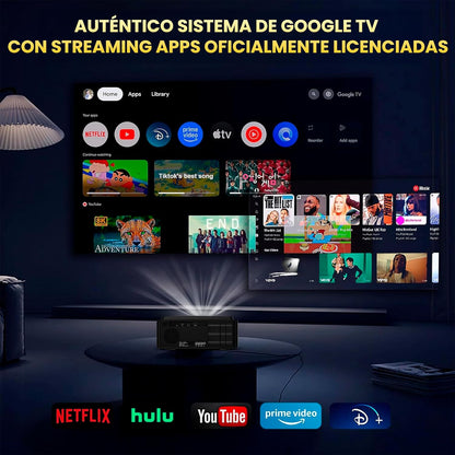 [Google TV en 1500 ANSI] Projector Unicview Dess G5 Pro, innovatief gemotoriseerd automatisch liftsysteem, HDR, Google-tv-gecertificeerd, 4K-ondersteuning met WiFi 6 en Bluetooth, autofocus en